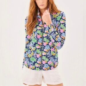 Lilly Pulitzer XL Leona Zip Up Aegean Navy Lilly Loves Disney Jacket New
